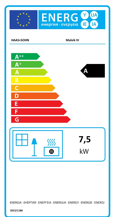 Krbová vložka MALVIK IV | 3,4 - 7,5 kW - energetický štítok