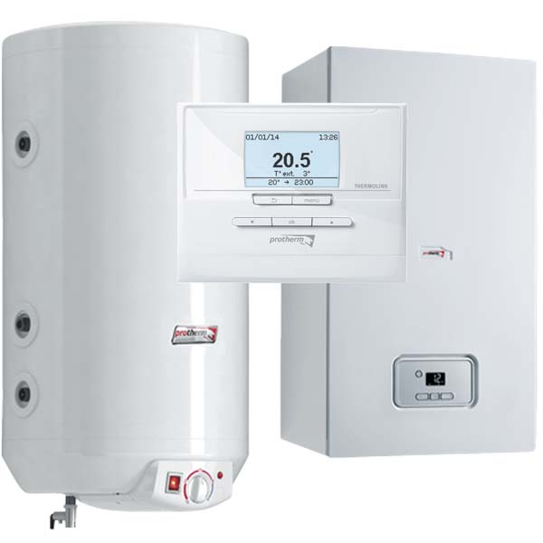 Plynový kotol PROTHERM GEPARD CONDENS, zostava 25 MKO + zásobník FE 120 BM + regulátor Thermolink P