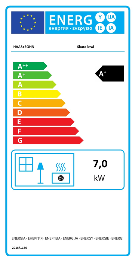 Krbová vložka SKARA | 3,0 - 7,0 kW (rámček ľavý) - energetický štítok